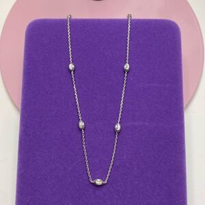 💛 Classic 925 Diamond Cut Ball Bead Station Necklace